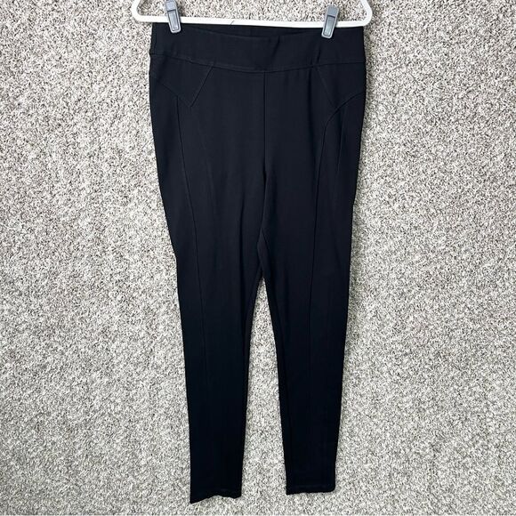 Democracy Leggings Women’s Large Glider Black Ponte Pull On - Picture 1 of 5